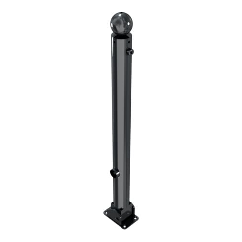 Schake Absperrstilpfosten Typ 475FUB, umlegbar + Dreikantverschluß, Ø 76mm, Kugelkopf, beschichtet,