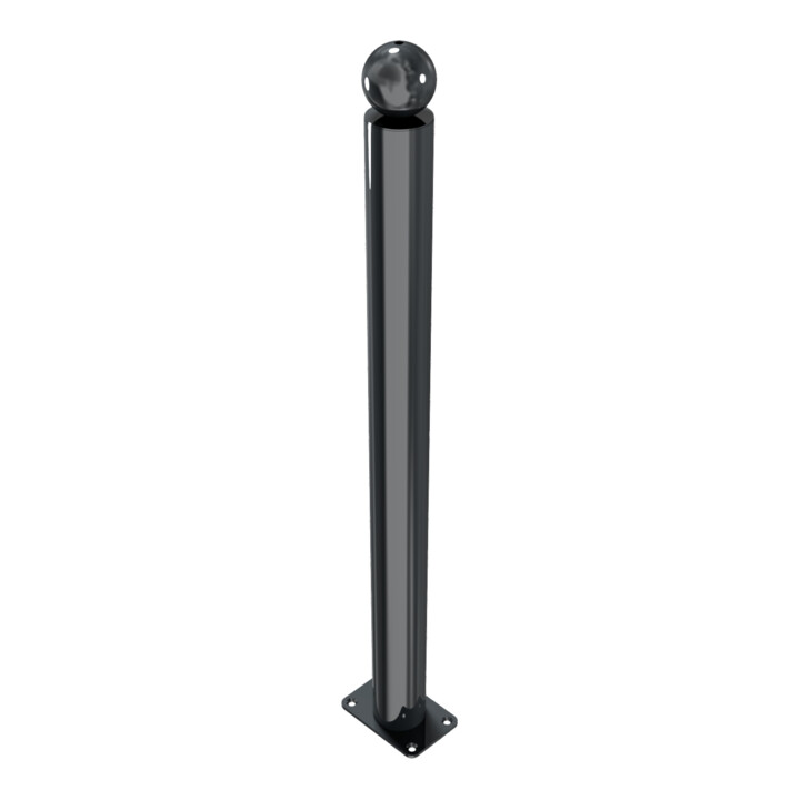 Schake Absperrstilpfosten Typ 475PB, ortsfest, Ø 76mm + Kugelkopf, beschichtet,