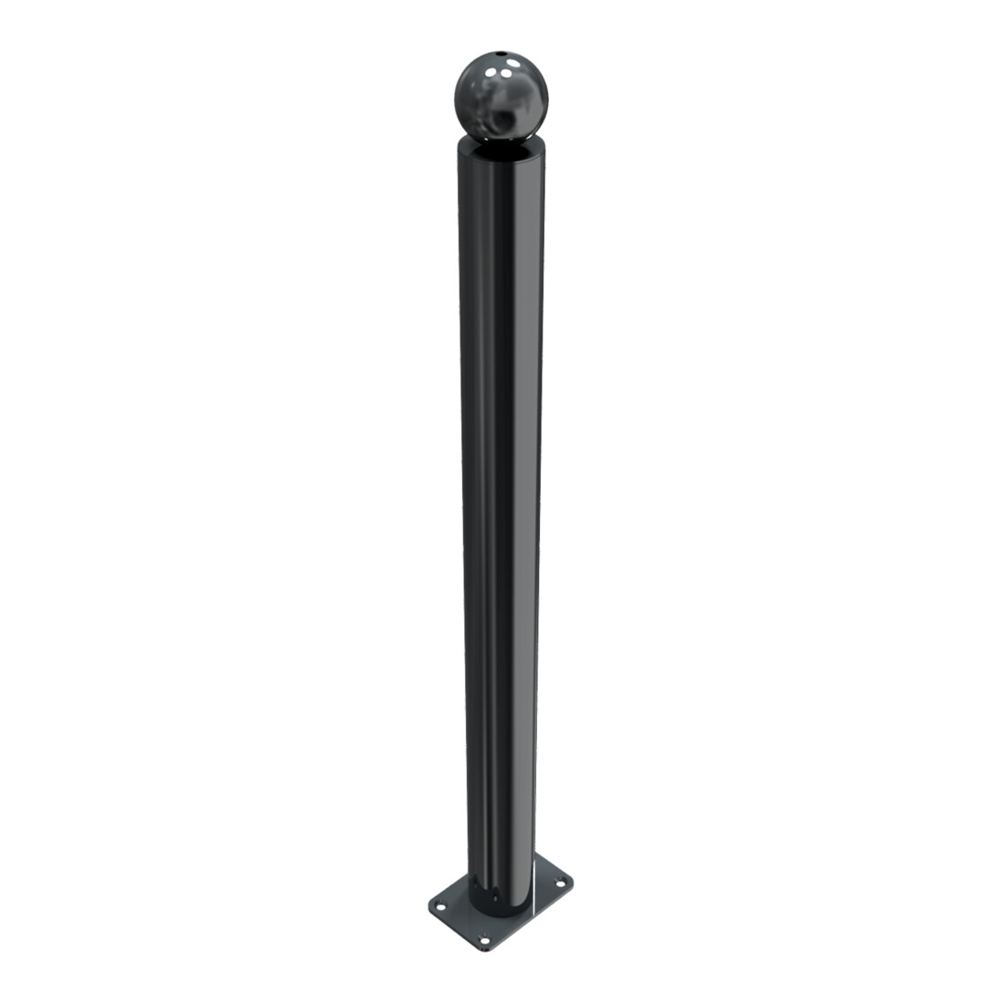 Schake Absperrstilpfosten Typ 475PB, ortsfest, Ø 76mm + Kugelkopf, beschichtet,