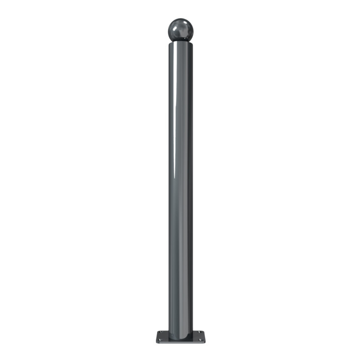 Schake Absperrstilpfosten Typ 475PB, ortsfest, Ø 76mm + Kugelkopf, beschichtet,