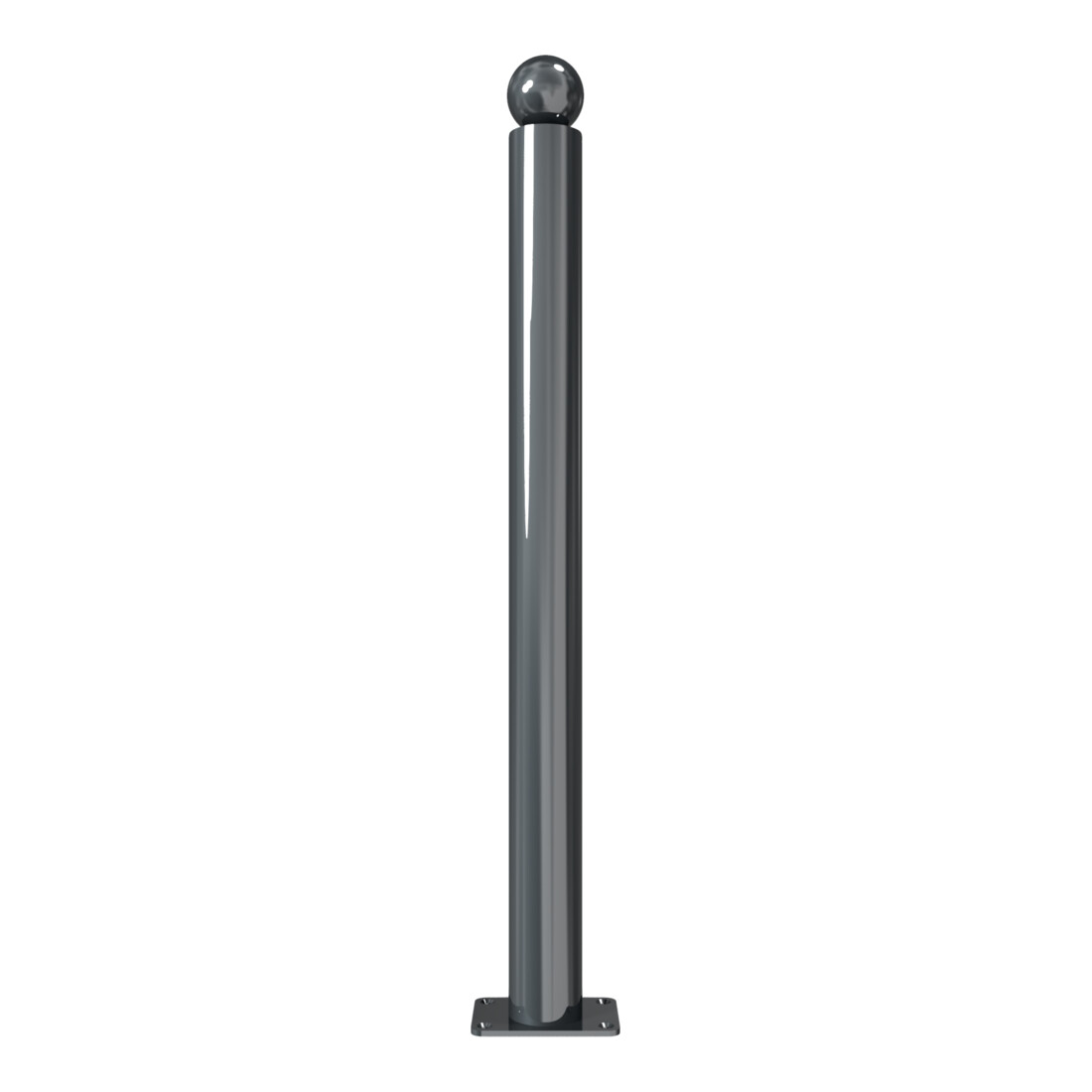 Schake Absperrstilpfosten Typ 475PB, ortsfest, Ø 76mm + Kugelkopf, beschichtet,