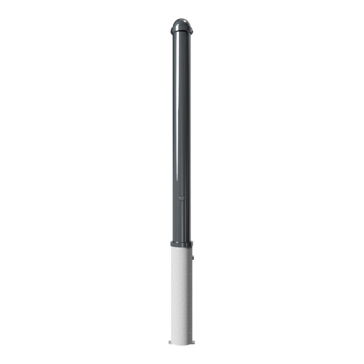 Schake Absperrstilpfosten Typ 477FB, herausnehmbar + Dreikantverschluß, Ø 76mm + Zierkappe, beschichtet,