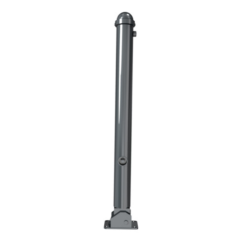 Schake Absperrstilpfosten Typ 477FUB, umlegbar + Dreikantverschluß, Ø 76mm + Zierkappe,