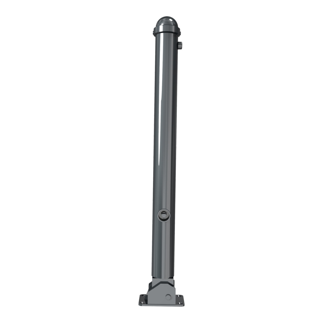 Schake Absperrstilpfosten Typ 477FUB, umlegbar + Dreikantverschluß, Ø 76mm + Zierkappe,