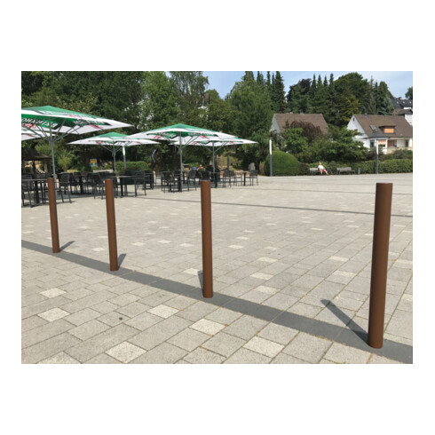 Schake Absperrstilpfosten Typ 477PB, ortsfest, Ø 76mm + Zierkappe, beschichtet,