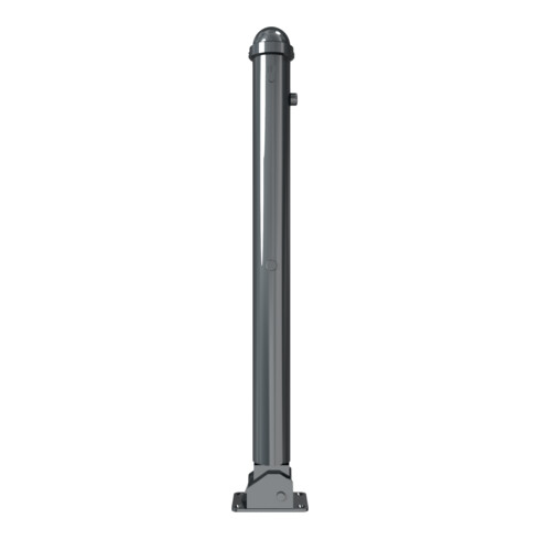Schake Absperrstilpfosten Typ 477UZB, umlegbar + Profilzylinder,Ø 76mm + Zierkappe, beschichtet,