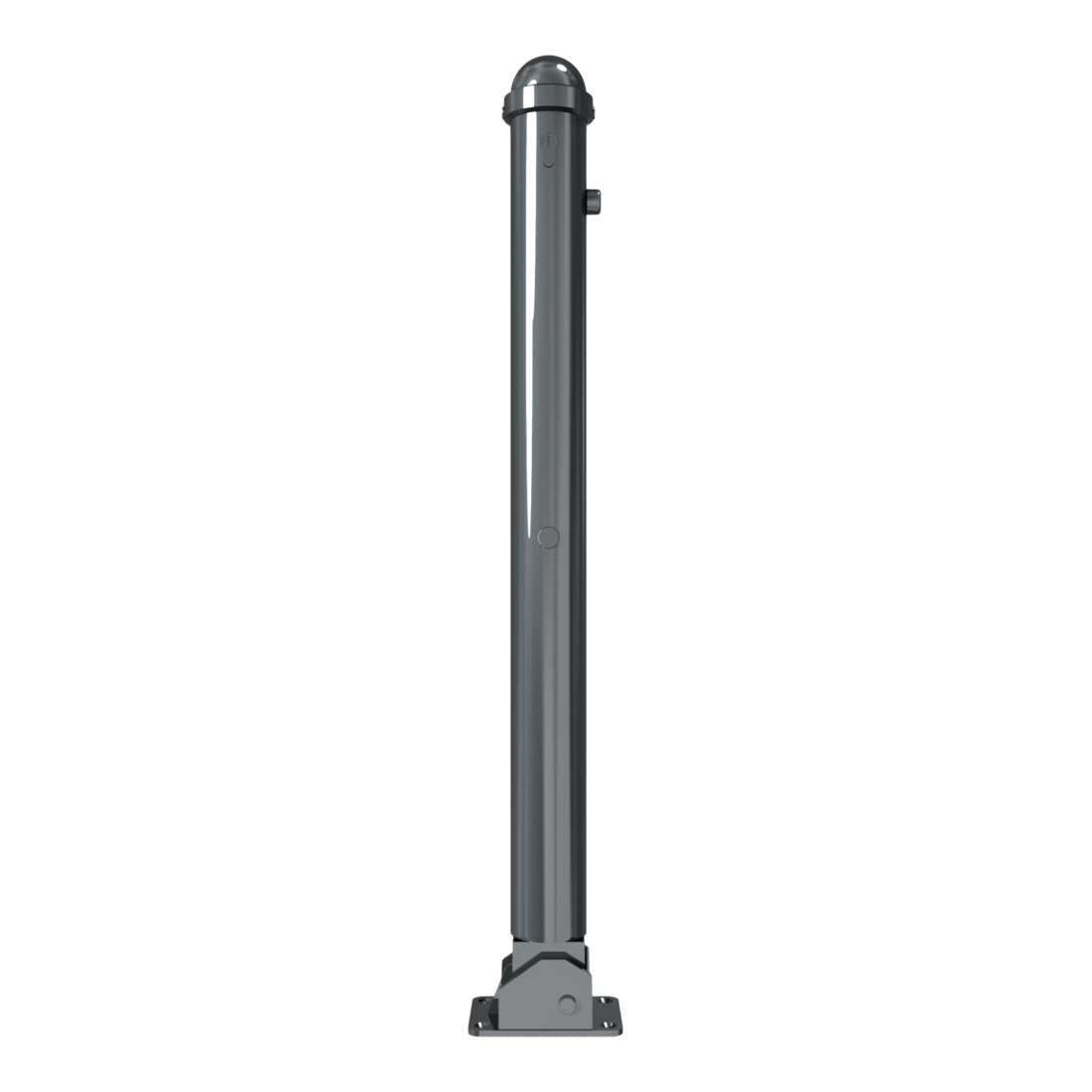 Schake Absperrstilpfosten Typ 477UZB, umlegbar + Profilzylinder,Ø 76mm + Zierkappe, beschichtet,