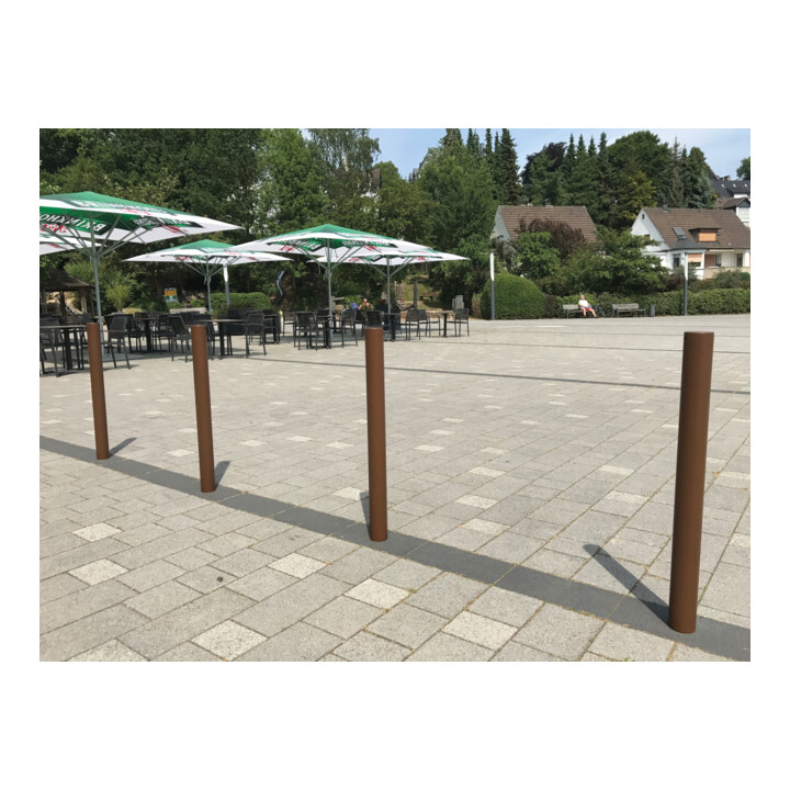 Schake Absperrstilpfosten Typ 477ZB, herausnehmbar + Profilzylinder, Ø 76mm + Zierkappe, beschichtet,