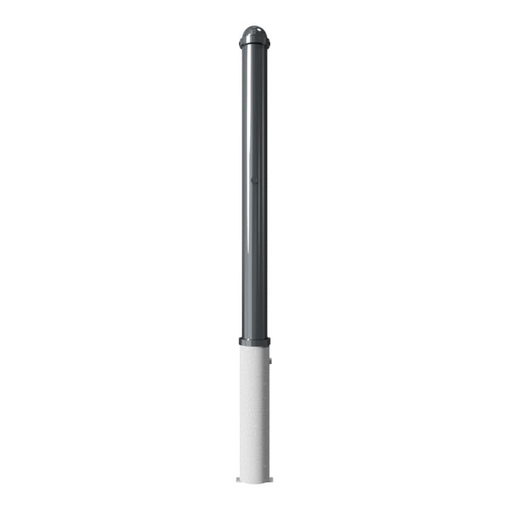 Schake Absperrstilpfosten Typ 477ZB, herausnehmbar + Profilzylinder, Ø 76mm + Zierkappe, beschichtet,