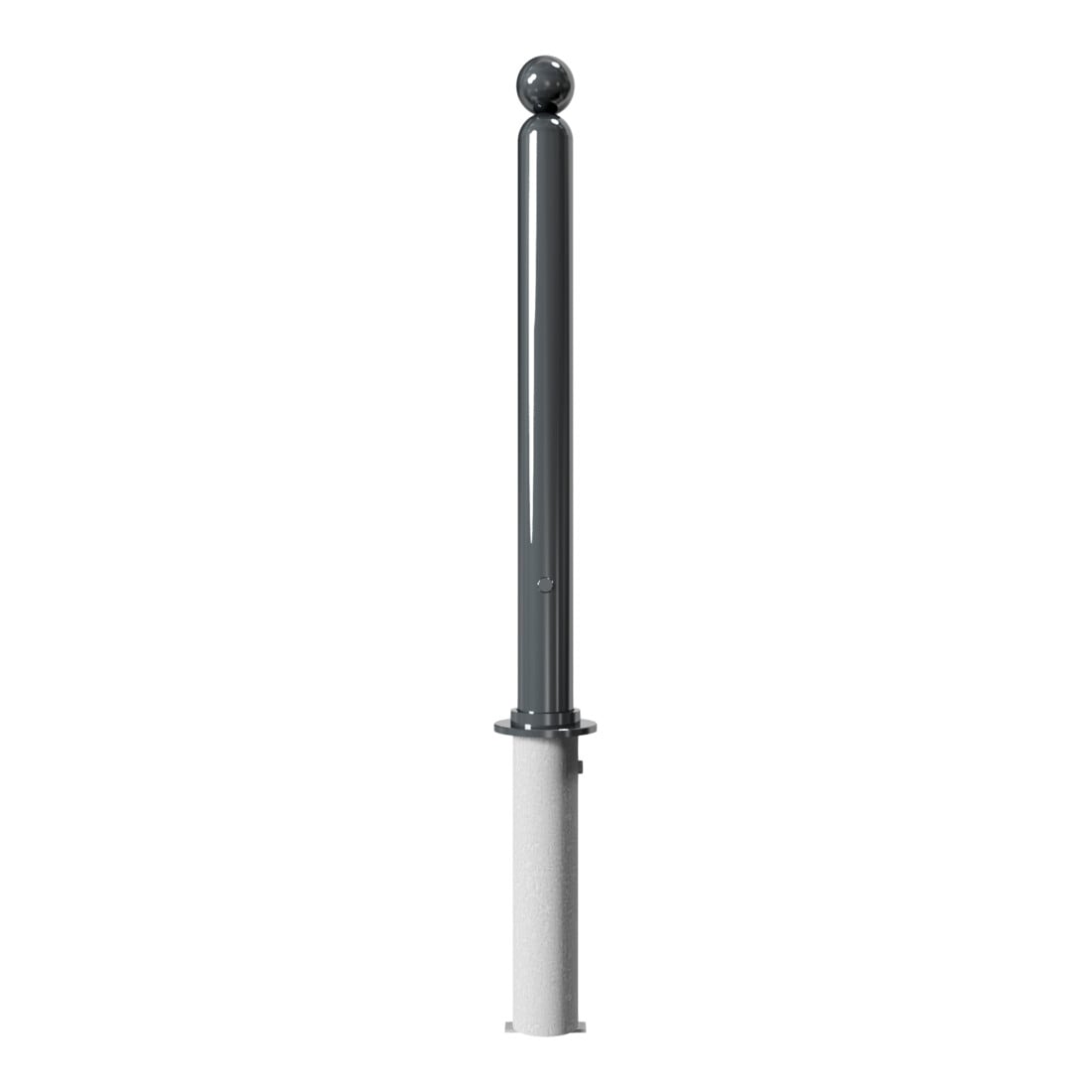 Schake Absperrstilpfosten Typ 478FB, herausnehmbar + Dreikantverschluß, Ø 76mm + Kugelkopf, beschichtet,