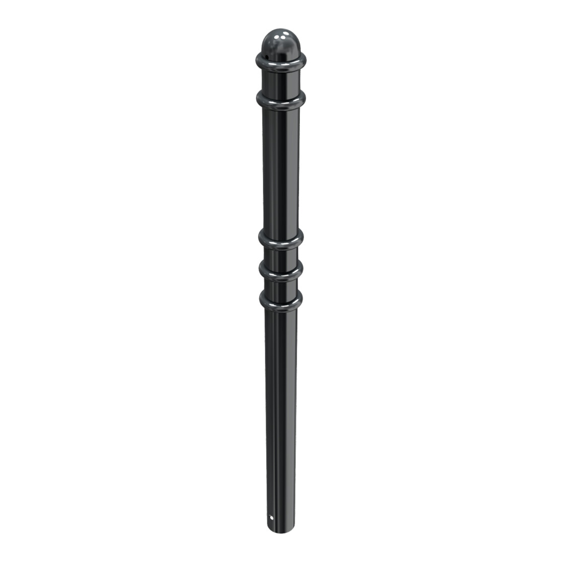 Schake Absperrstilpfosten Typ 479B, ortsfest, zum Einbetonieren, Ø 76mm + Zierringen, beschichtet,
