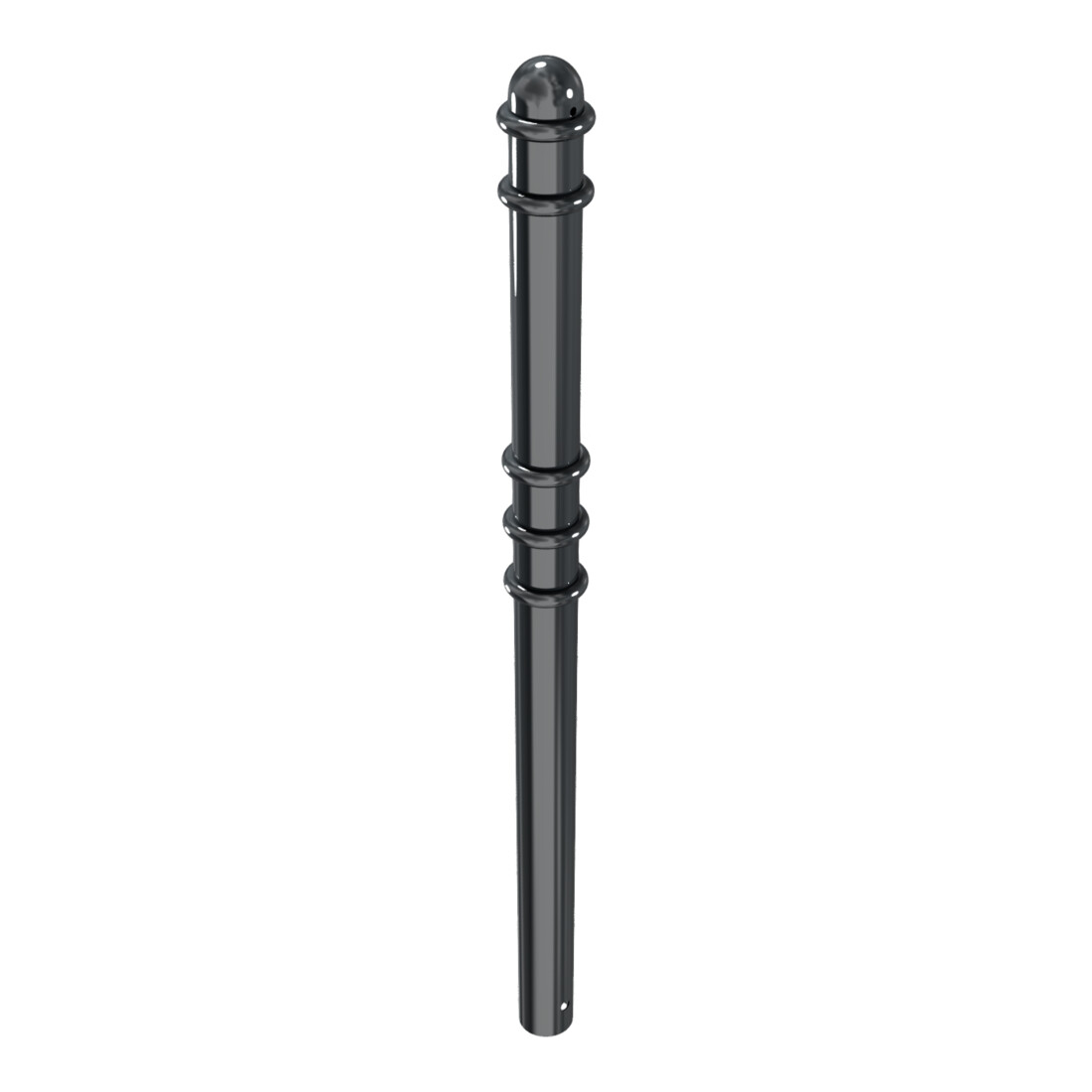Schake Absperrstilpfosten Typ 479B, ortsfest, zum Einbetonieren, Ø 76mm + Zierringen, beschichtet,