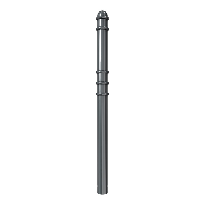 Schake Absperrstilpfosten Typ 479B, ortsfest, zum Einbetonieren, Ø 76mm + Zierringen, beschichtet,