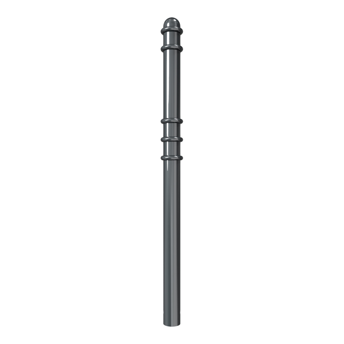 Schake Absperrstilpfosten Typ 479B, ortsfest, zum Einbetonieren, Ø 76mm + Zierringen, beschichtet,