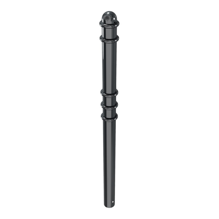 Schake Absperrstilpfosten Typ 479B, ortsfest, zum Einbetonieren, Ø 76mm + Zierringen, beschichtet,