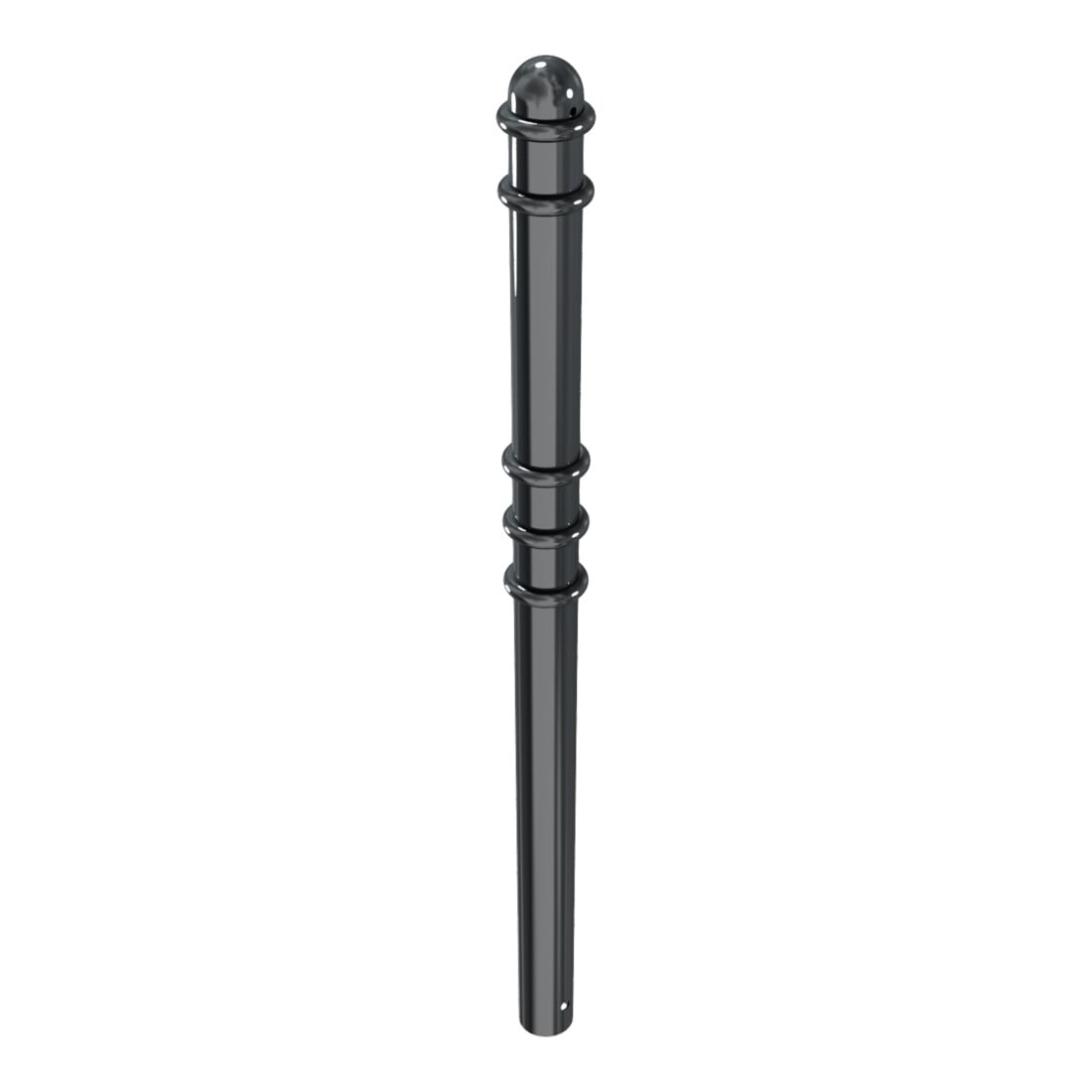 Schake Absperrstilpfosten Typ 479B, ortsfest, zum Einbetonieren, Ø 76mm + Zierringen, beschichtet,