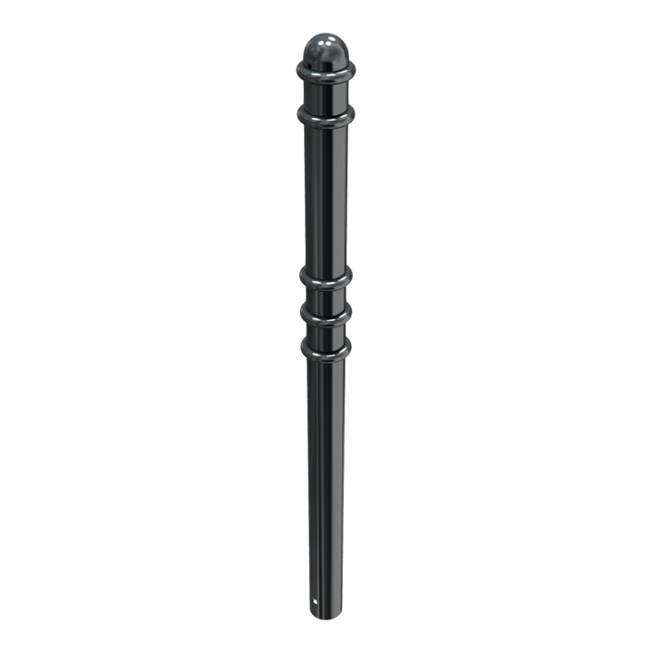 Schake Absperrstilpfosten Typ 479B, ortsfest, zum Einbetonieren, Ø 76mm + Zierringen, beschichtet,