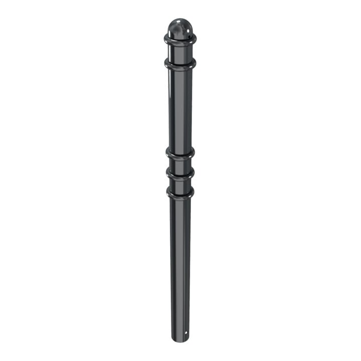 Schake Absperrstilpfosten Typ 479B, ortsfest, zum Einbetonieren, Ø 76mm + Zierringen, beschichtet,