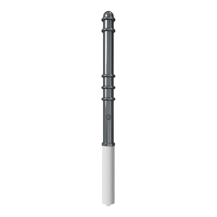 Schake Absperrstilpfosten Typ 479FB, herausnehmbar + Dreikantverschluß, Ø 76mm + Zierringen, beschichtet,
