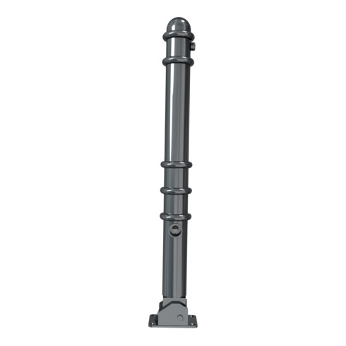 Schake Absperrstilpfosten Typ 479FUB, umlegbar + Dreikantverschluß, Ø 76mm + Zierringen,