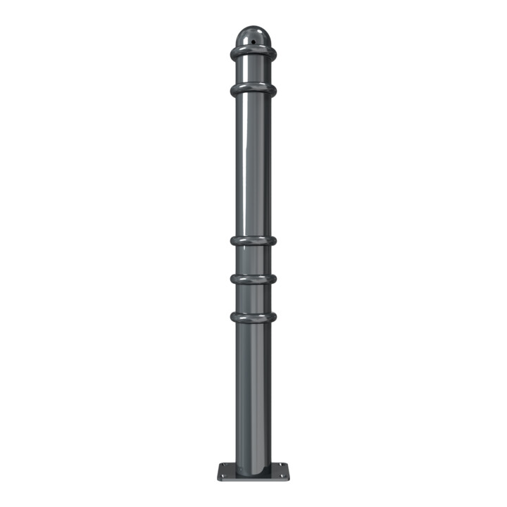 Schake Absperrstilpfosten Typ 479PB, ortsfest, Ø 76mm + Zierringen, beschichtet,