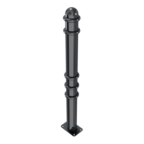 Schake Absperrstilpfosten Typ 479PB, ortsfest, Ø 76mm + Zierringen, beschichtet,