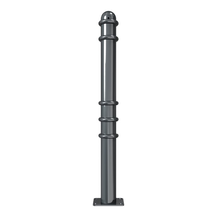 Schake Absperrstilpfosten Typ 479PB, ortsfest, Ø 76mm + Zierringen, beschichtet,