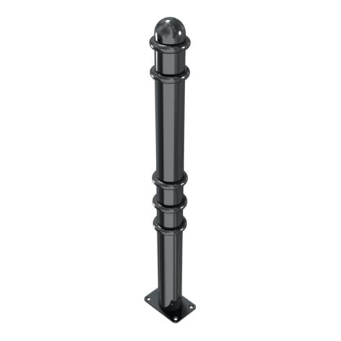 Schake Absperrstilpfosten Typ 479PB, ortsfest, Ø 76mm + Zierringen, beschichtet,