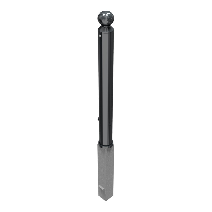 Schake Absperrstilpfosten Typ 488FB, herausnehmbar + Dreikantverschluß, Ø 89mm + Kugelkopf, beschichtet,