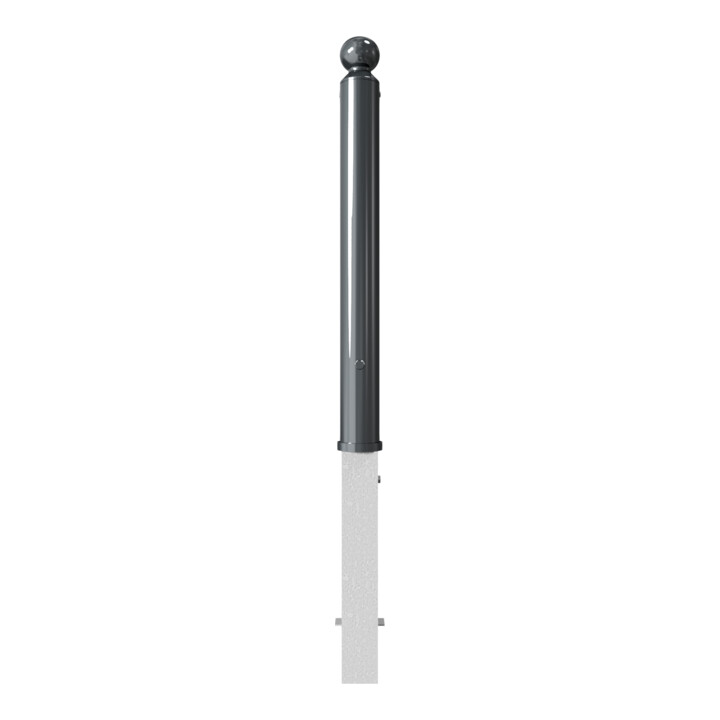 Schake Absperrstilpfosten Typ 488FB, herausnehmbar + Dreikantverschluß, Ø 89mm + Kugelkopf, beschichtet,