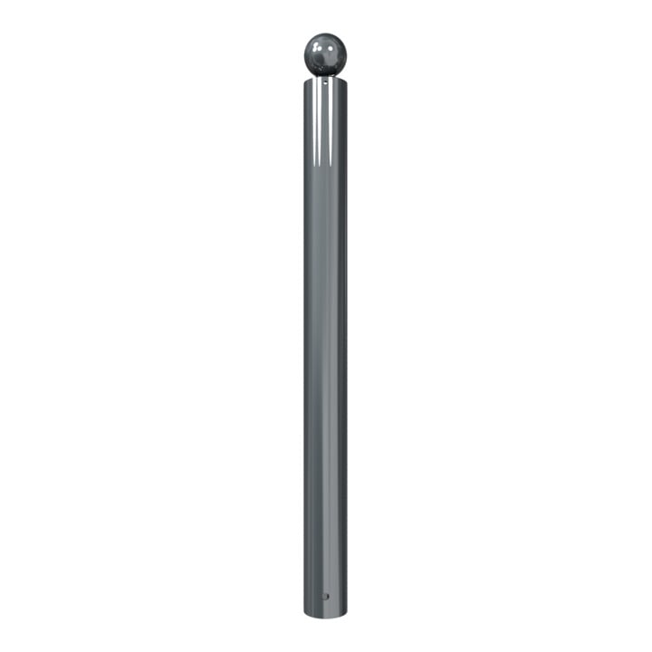 Schake Absperrstilpfosten Typ 492B, ortsfest- + Kugelkopf, zum Einbetonieren, Stahlrundrohr 102 mm, beschichtet,