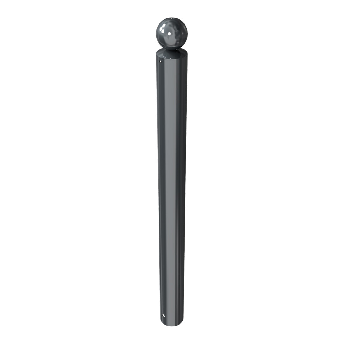 Schake Absperrstilpfosten Typ 492B, ortsfest- + Kugelkopf, zum Einbetonieren, Stahlrundrohr 102 mm, beschichtet,