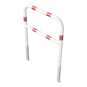 Schake Abweisebügel Ø 60mm, Breite 1000 mm, Höhe Überflur 1000 mm, herausnehmbar + Dreikantverschluß + Querholm + Bodenhülsen, beschichtet, weiß / rot-5