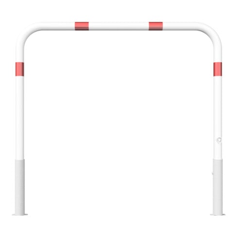 Schake Abweisebügel Ø 60mm, Breite 1500 mm, Höhe Überflur 1000 mm, ohne Querholm, herausnehmbar + Dreikantverschluß incl. Bodenhülsen, beschichtett