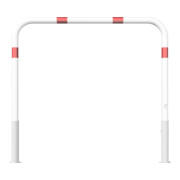 Schake Abweisebügel Ø 60mm, Breite 1500 mm, Höhe Überflur 1000 mm, ohne Querholm, herausnehmbar + Dreikantverschluß incl. Bodenhülsen, beschichtett-2