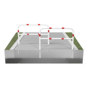Schake Abweisebügel Ø 60mm, Breite 2000 mm, Höhe Überflur 1000 mm, herausnehmbar + Dreikantverschluß + Querholm + Bodenhülsen-2