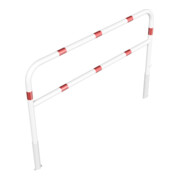 Schake Abweisebügel Ø 60mm, Breite 2000 mm, Höhe Überflur 1000 mm, herausnehmbar + Dreikantverschluß + Querholm + Bodenhülsen, beschichtet, weiß / rot-4