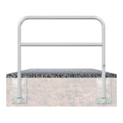 Schake Abweisebügel Ø 60mm, Breite 2500 mm, Höhe Überflur 1000 mm, herausnehmbar + Dreikantverschluß + Querholm + Bodenhülsen