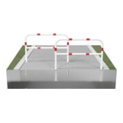 Schake Abweisebügel Ø 60mm, Breite 2500 mm, Höhe Überflur 1000 mm, ohne Querholm, herausnehmbar + Dreikantverschluß incl. Bodenhülsen-5