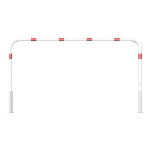 Schake Abweisebügel Ø 60mm, Breite 2500 mm, Höhe Überflur 1000 mm, ohne Querholm, herausnehmbar + Dreikantverschluß incl. Bodenhülsen, beschichtett