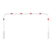 Schake Abweisebügel Ø 60mm, Breite 2500 mm, Höhe Überflur 1000 mm, ohne Querholm, herausnehmbar + Dreikantverschluß incl. Bodenhülsen, beschichtett-2
