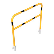 Schake Abweisebügel Ø48mm Breite: 1200mm, Höhe: 1200 mm + Querholm, für Wandmontage, beschichtet, gelb / schwarz, inkl. 2 Bodenhülsen 443.15W-5