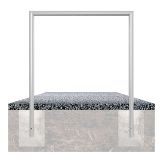 Schake Abweisebügel auf Gehrung, Ø48mm Breite: 1200mm, Höhe: 1200 mm ohne Querholm, beschichtet