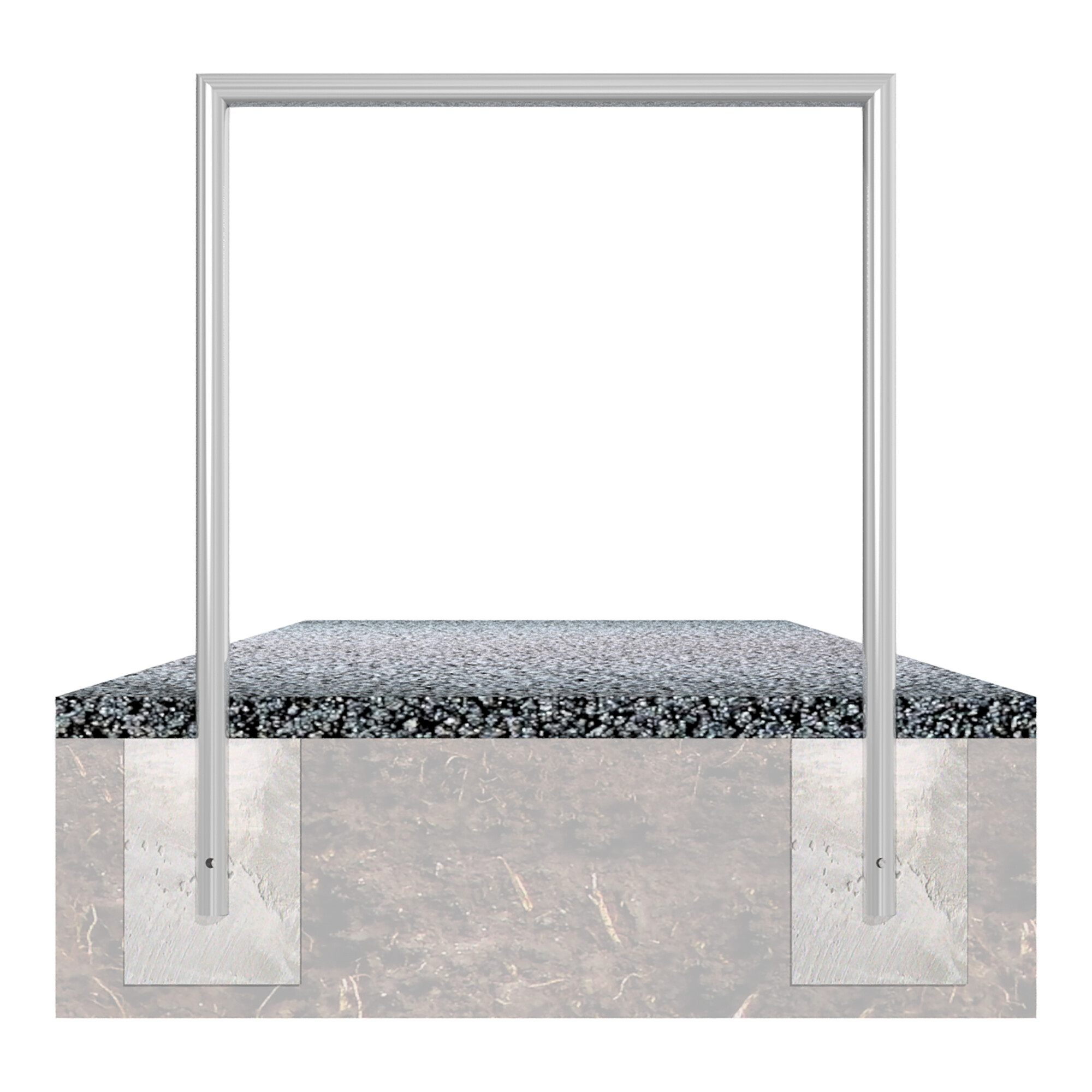 Schake Abweisebügel auf Gehrung, Ø48mm Breite: 1200mm, Höhe: 1200 mm ohne Querholm, feuerverzinkt