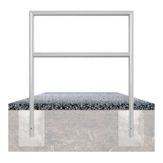 Schake Abweisebügel auf Gehrung, Ø48mm Breite: 500mm, Höhe: 1200 mm + Querholm, beschichtet