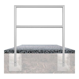 Schake Abweisebügel auf Gehrung, Ø48mm Breite: 1000mm, Höhe: 1200 mm + Querholm, beschichtet
