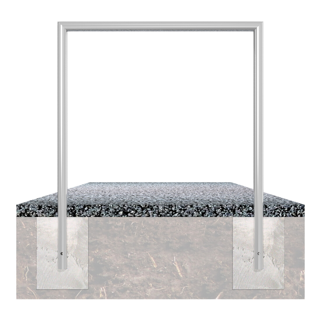 Schake Abweisebügel auf Gehrung, Ø48mm Breite: 1200mm, Höhe: 1200 mm ohne Querholm, beschichtet