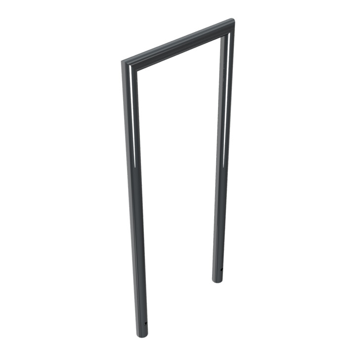 Schake Abweisebügel auf Gehrung, Ø48mm Breite: 500mm, Höhe: 1200 mm ohne Querholm, beschichtet