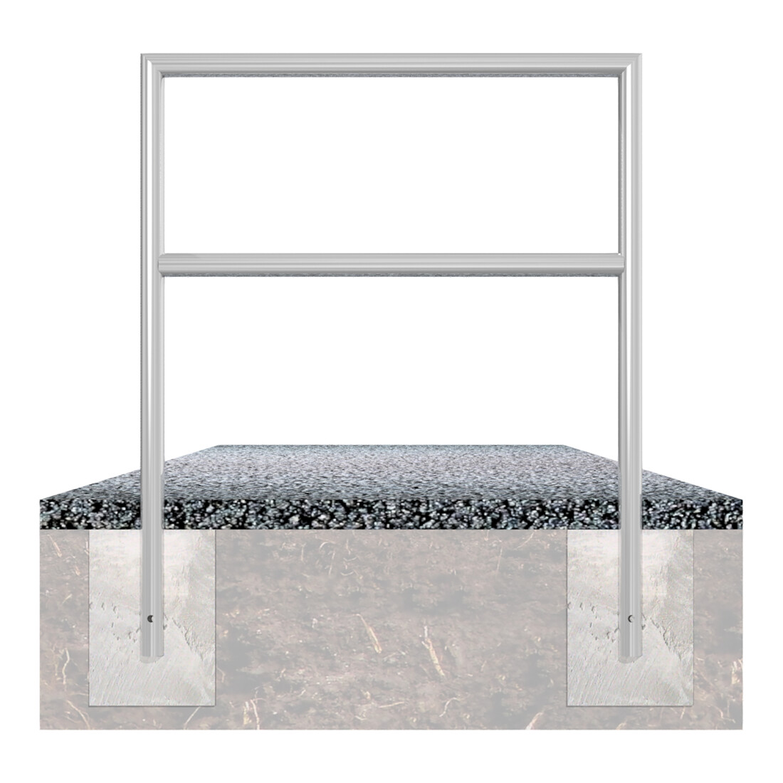 Schake Abweisebügel auf Gehrung, Ø48mm Breite: 700mm, Höhe: 1200 mm + Querholm, beschichtet