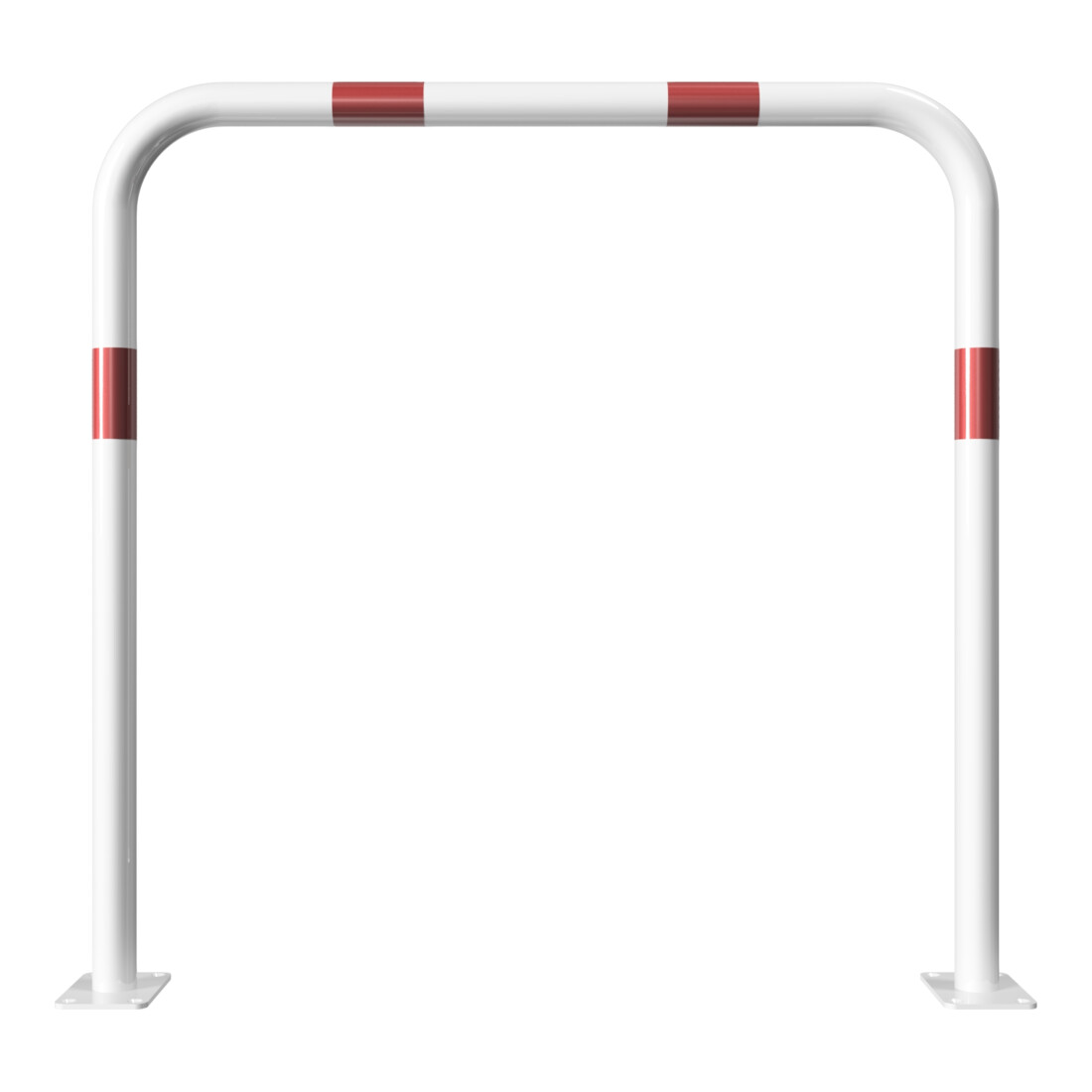 Schake Abweisebügel aus Stahlrohr Ø 48 x 2,5 mm Breite: 1000 mm, Höhe: 1000 mm ohne Querholm, beschichtet, zum Aufdübeln